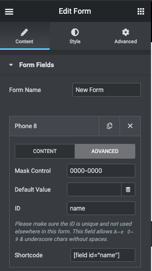 Form Maks for Elementor